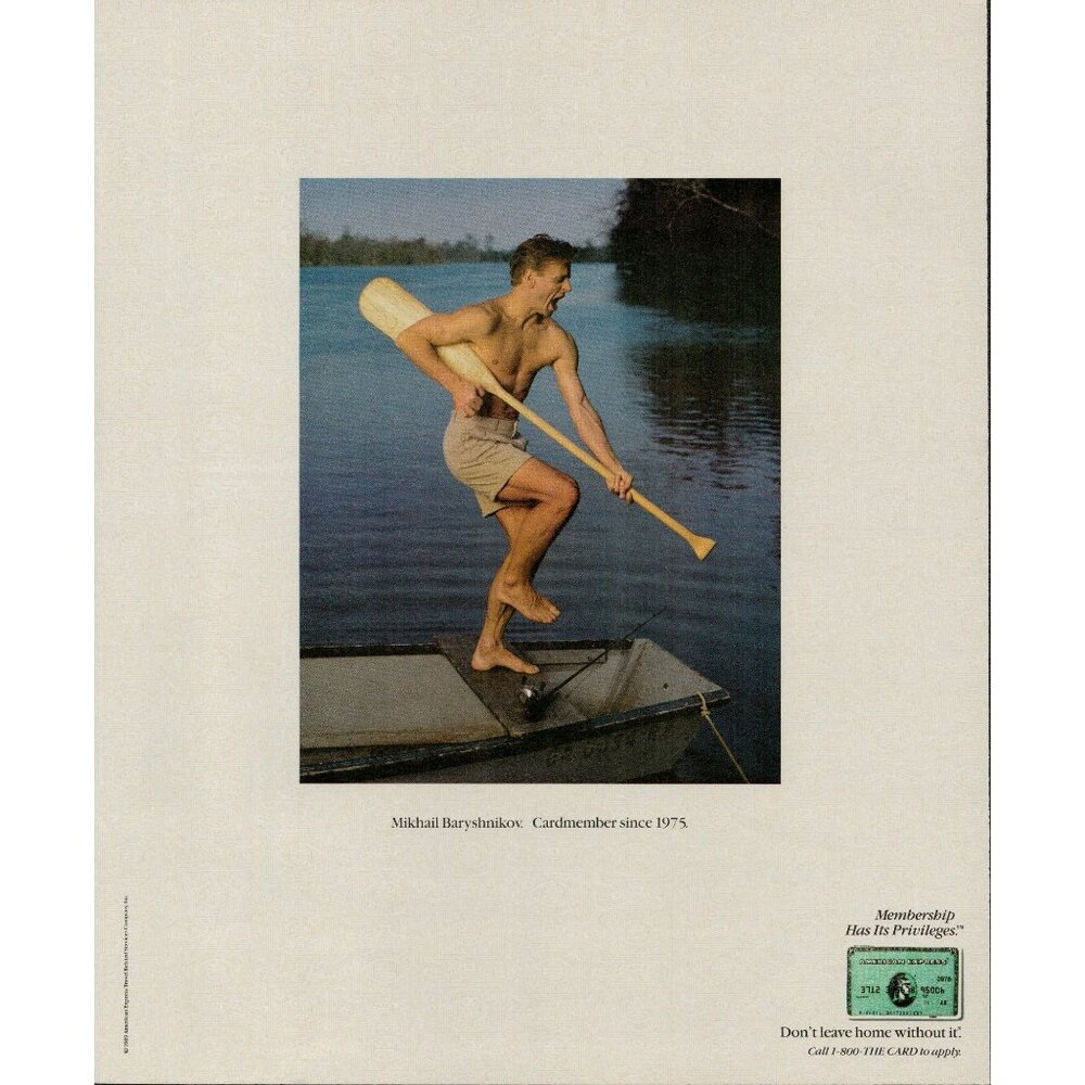 1989 American Express "Mikhail Baryshnikov"  Vintage Print Ad (L6)